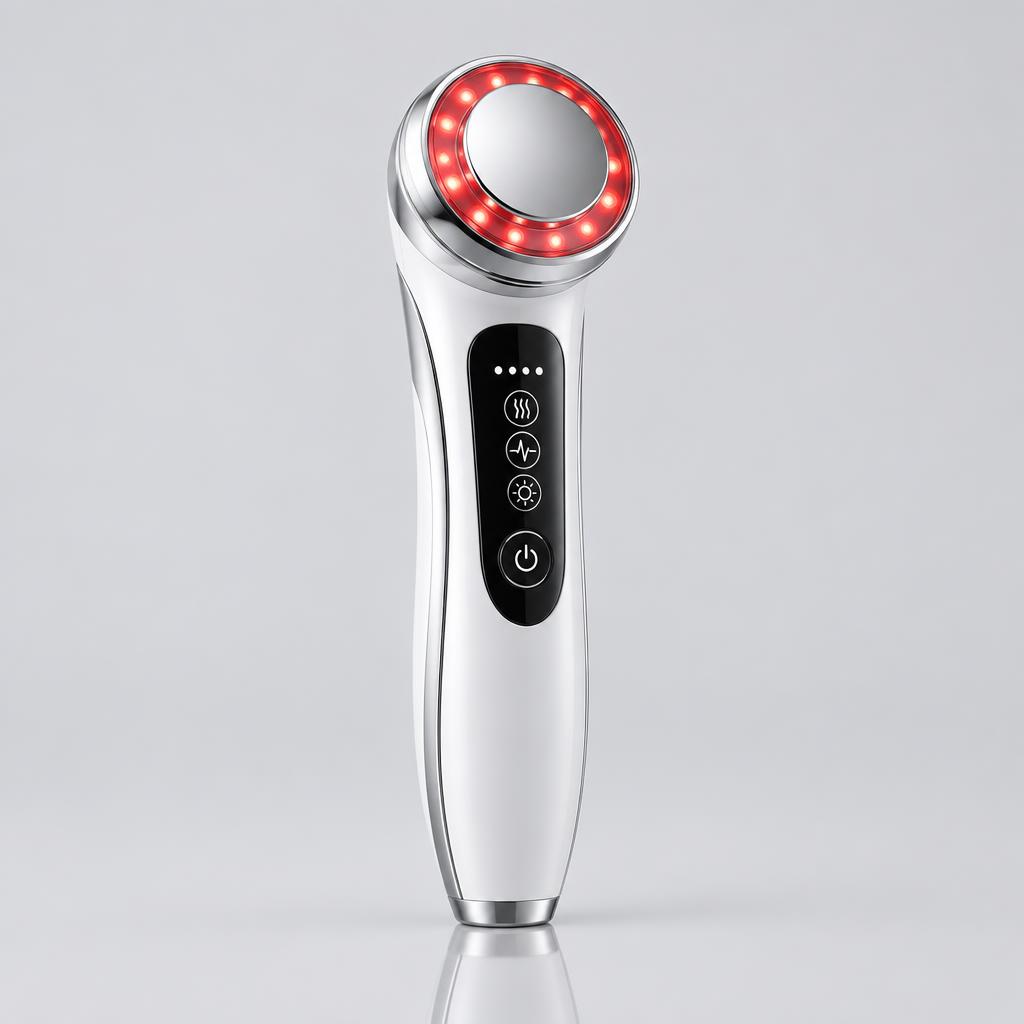 Masajeador facial EMS 4 en 1 en Blanco / Plata